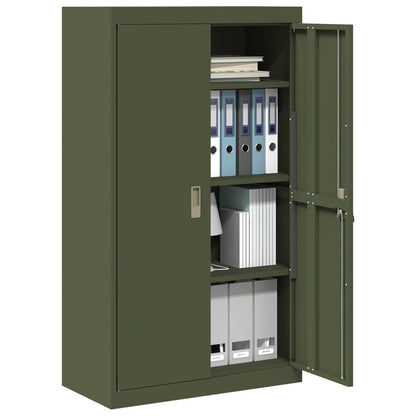 Armadio con archiviazione 2 pcs Verde oliva 80 x 40 x 140 cm