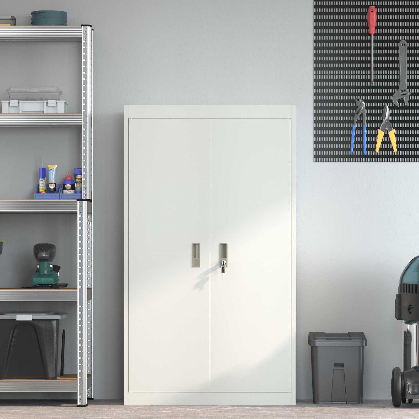 Armadio 2 pcs Bianco 80 x 40 x 140 cm Acciaio laminato a freddo