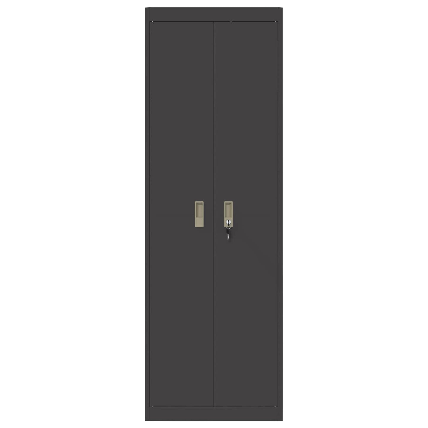 Armadio 2 pcs Nero 60 x 40 x 180 cm Acciaio laminato a freddo