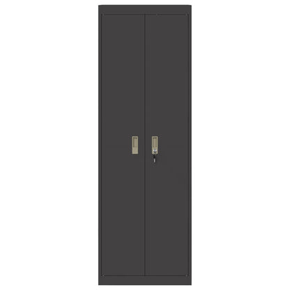 Armadio 2 pcs Nero 60 x 40 x 180 cm Acciaio laminato a freddo