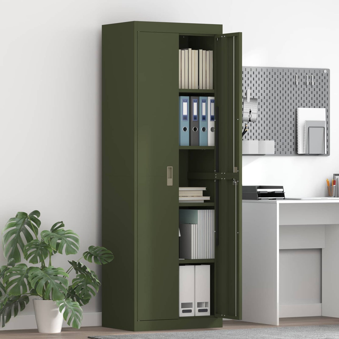 Armadio con archiviazione 2 pcs Verde oliva 60 x 40 x 180 cm