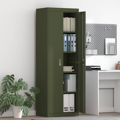 Armadio con archiviazione 2 pcs Verde oliva 60 x 40 x 180 cm