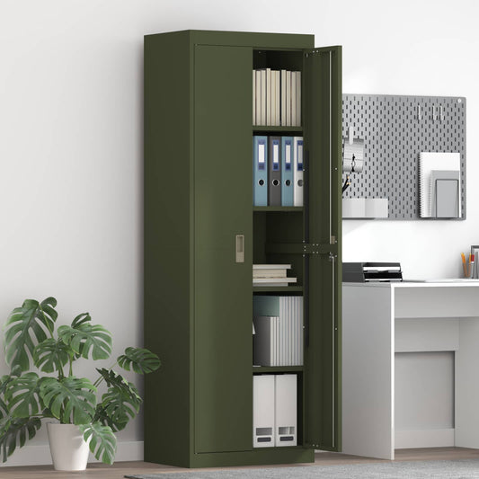 Armadio con archiviazione 2 pcs Verde oliva 60 x 40 x 180 cm