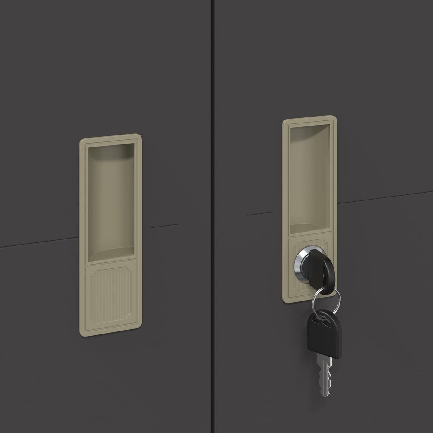 Armadio 2 pcs Nero 60 x 40 x 200 cm Acciaio laminato a freddo