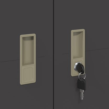 Armadio 2 pcs Nero 60 x 40 x 200 cm Acciaio laminato a freddo