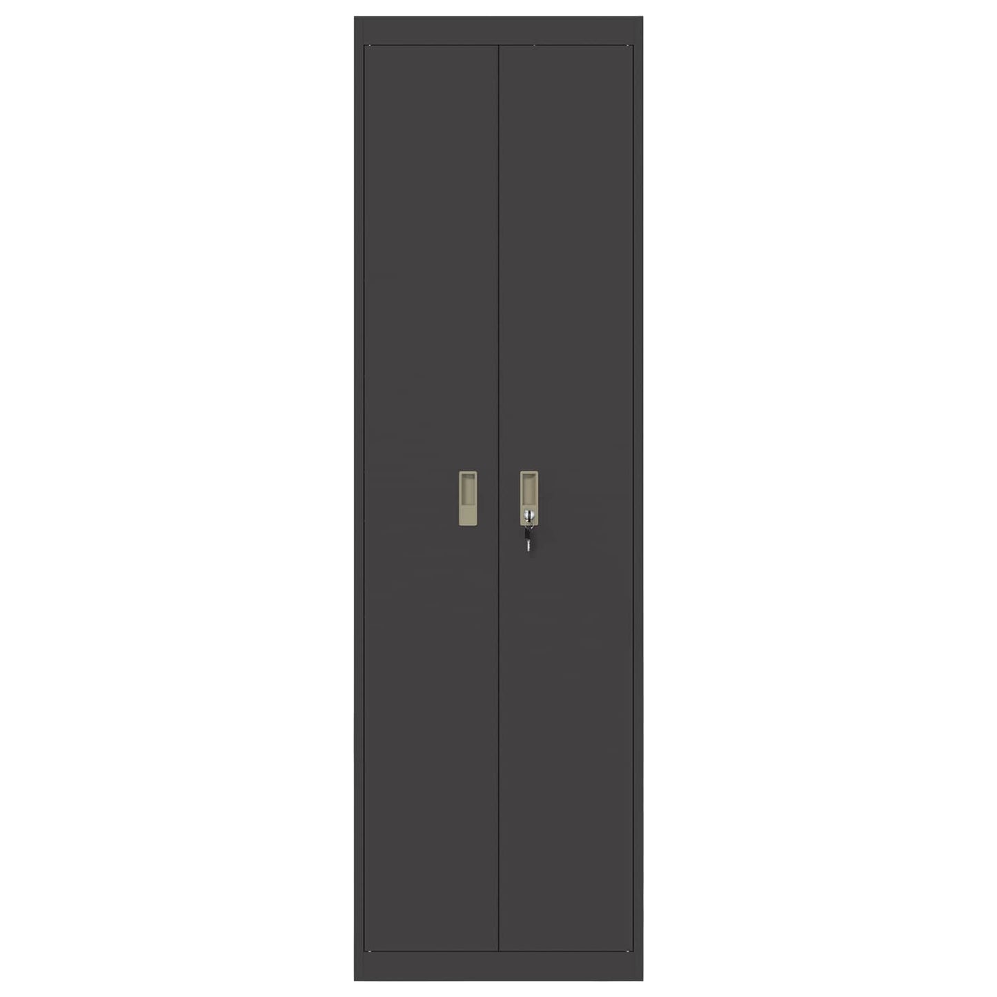 Armadio 2 pcs Nero 60 x 40 x 200 cm Acciaio laminato a freddo