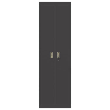 Armadio 2 pcs Nero 60 x 40 x 200 cm Acciaio laminato a freddo
