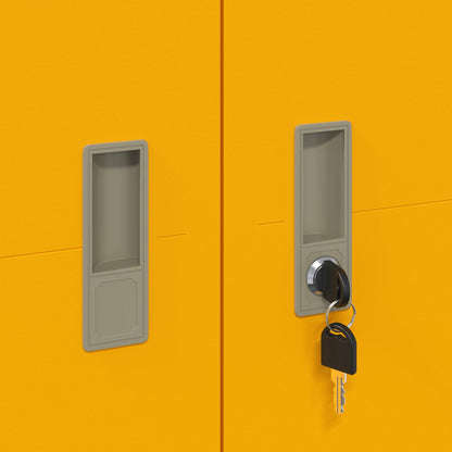 Armadio con archiviazione 2 pcs Giallo senape 60 x 40 x 200 cm