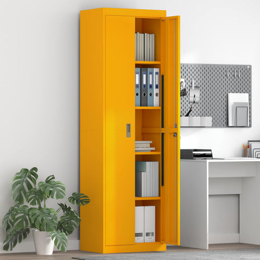 Armadio con archiviazione 2 pcs Giallo senape 60 x 40 x 200 cm