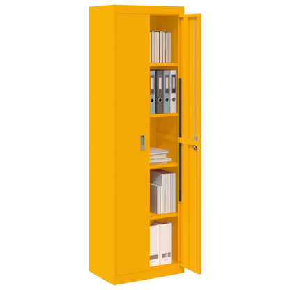 Armadio con archiviazione 2 pcs Giallo senape 60 x 40 x 200 cm