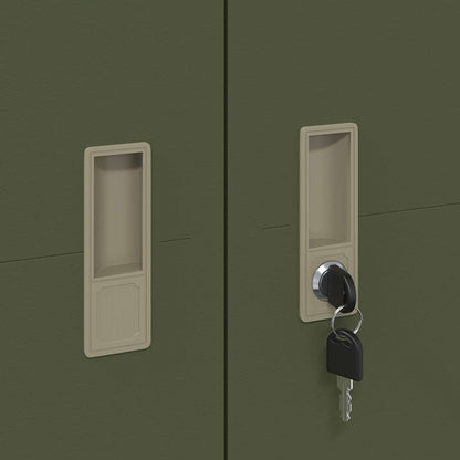 Armadio con archiviazione 2 pcs Verde oliva 60 x 40 x 200 cm