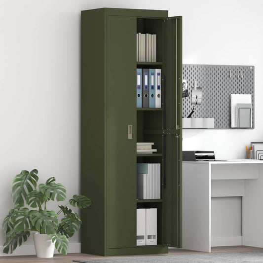 Armadio con archiviazione 2 pcs Verde oliva 60 x 40 x 200 cm
