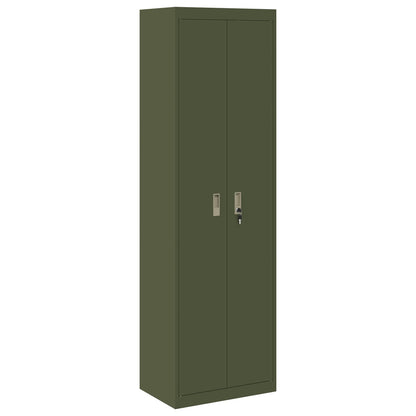 Armadio con archiviazione 2 pcs Verde oliva 60 x 40 x 200 cm