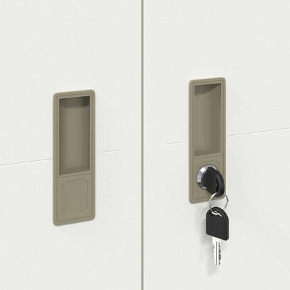 Armadio 2 pcs Bianco 60 x 40 x 200 cm Acciaio laminato a freddo