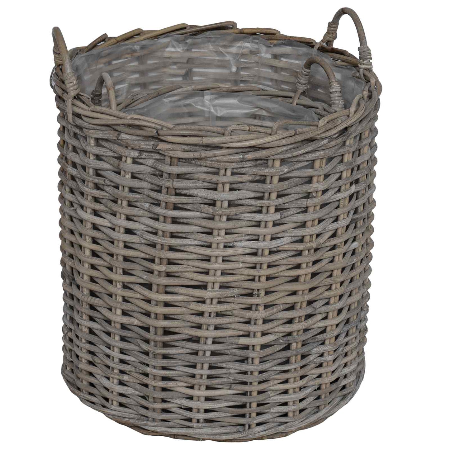 Cestino per piante con archiviazione 2 pcs Grigio Rattan Lacak | homemem39