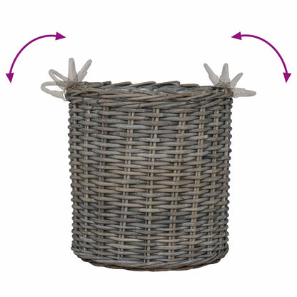 Cestino per piante con archiviazione 2 pcs Grigio Rattan Lacak | homemem39