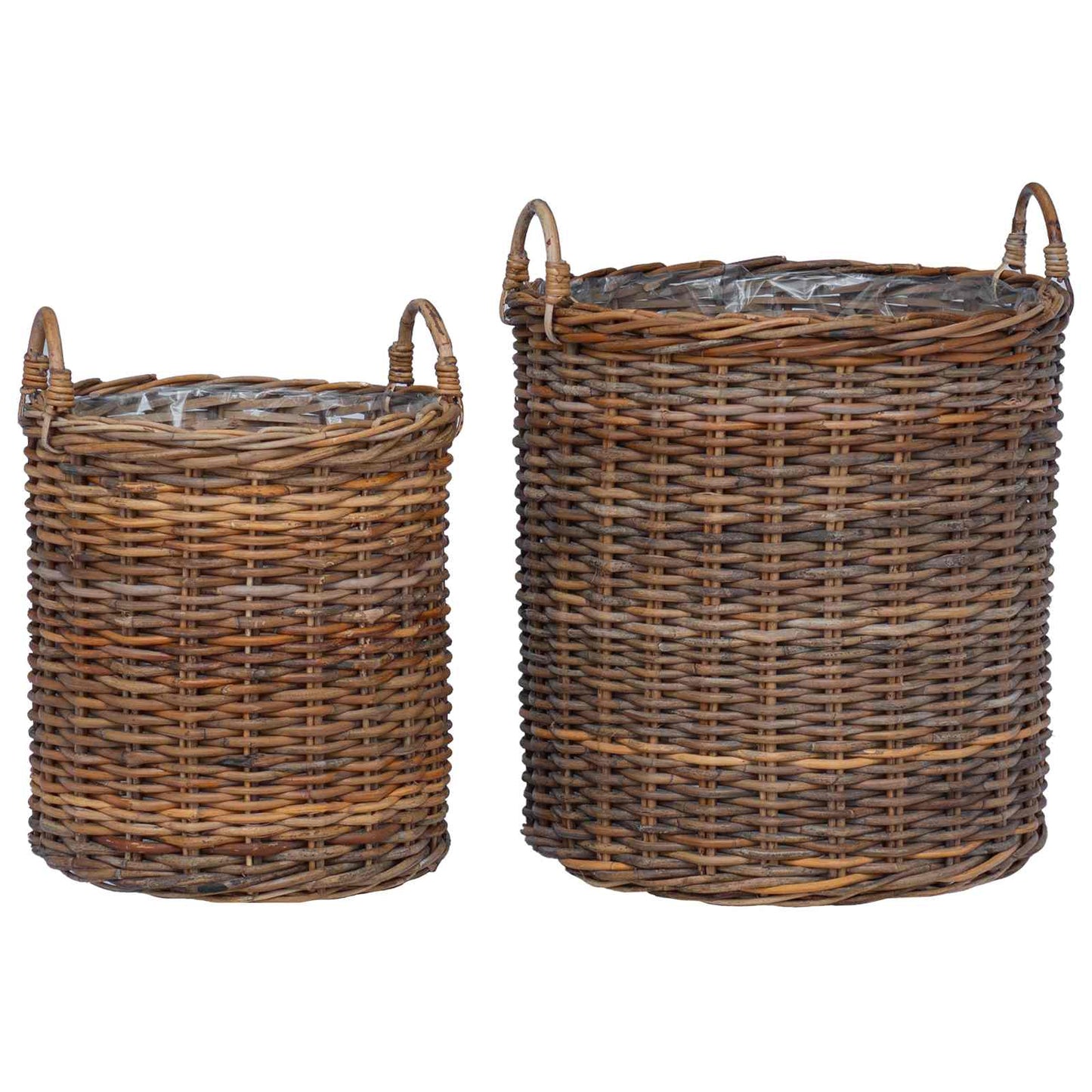 Cestino per piante con archiviazione 2 pcs Marrone Rattan Lacak | homemem39