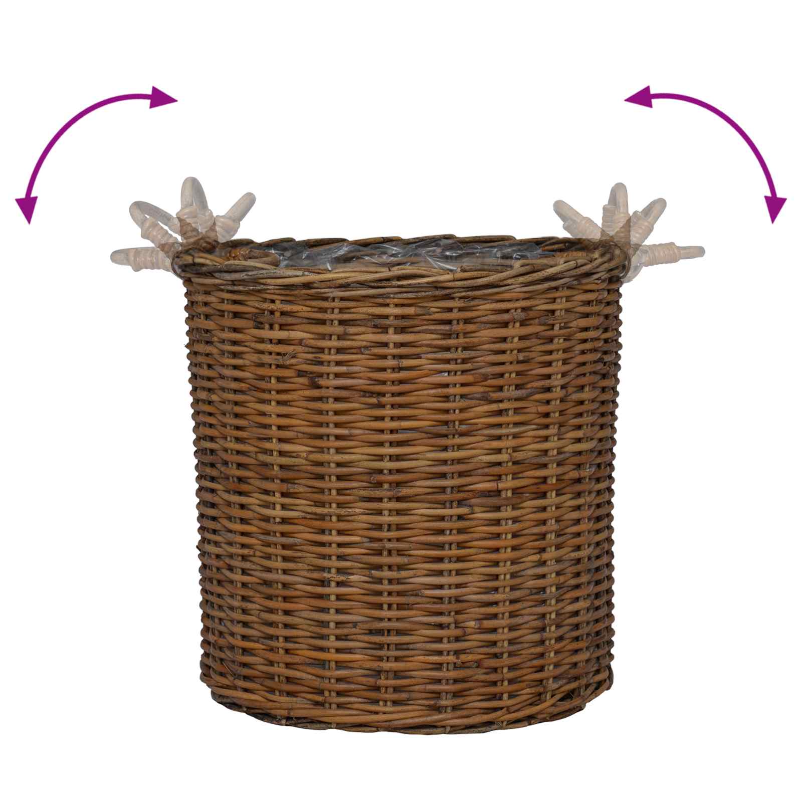 Cestino per piante con archiviazione 2 pcs Marrone Rattan Lacak | homemem39