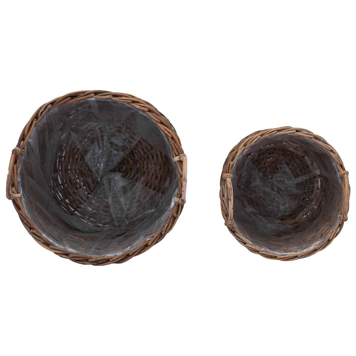 Cestino per piante con archiviazione 2 pcs Marrone Rattan Lacak | homemem39