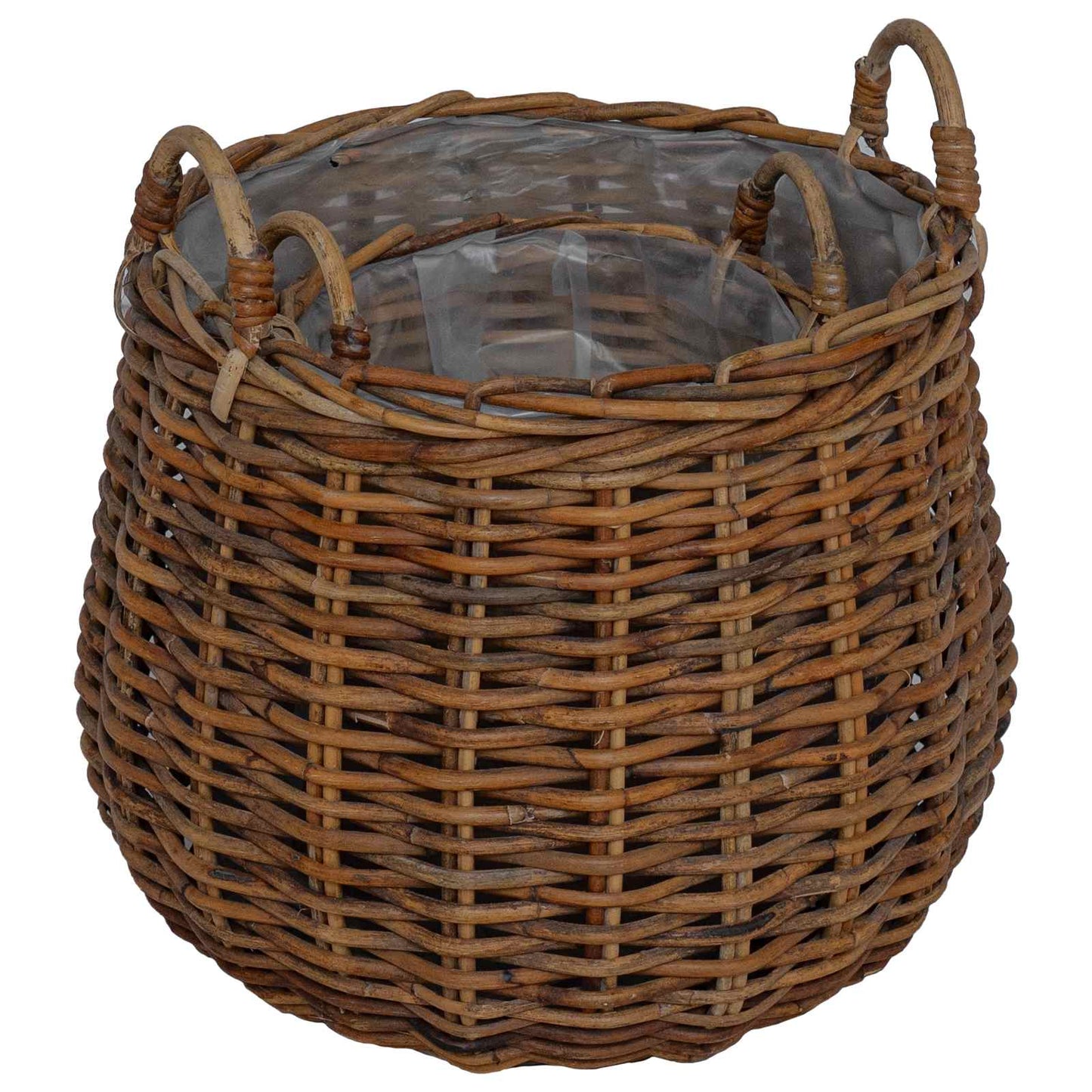 Cestino per piante con archiviazione 2 pcs Marrone Rattan Lacak | homemem39