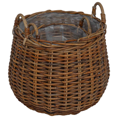 Cestino per piante con archiviazione 2 pcs Marrone Rattan Lacak | homemem39