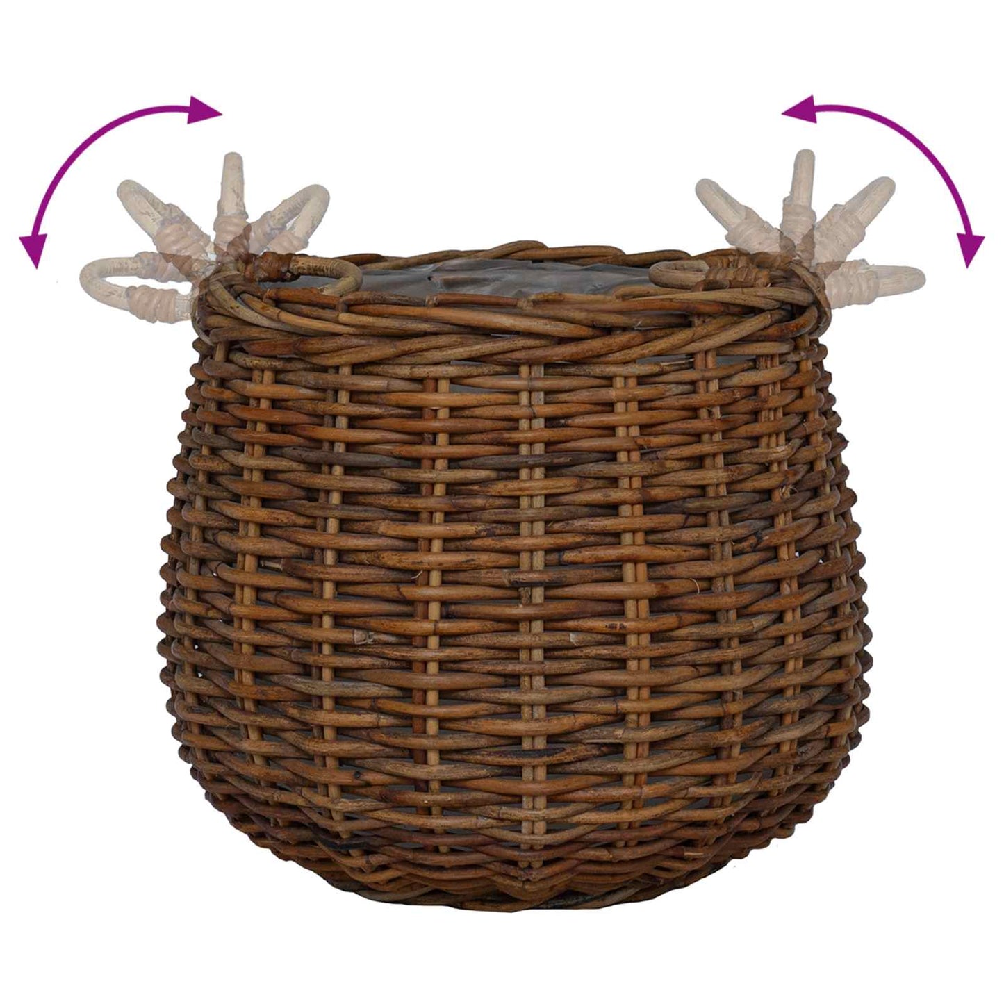 Cestino per piante con archiviazione 2 pcs Marrone Rattan Lacak | homemem39