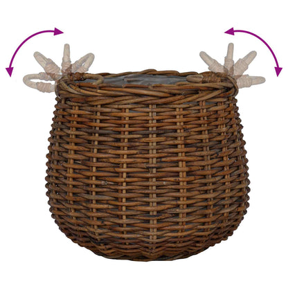Cestino per piante con archiviazione 2 pcs Marrone Rattan Lacak | homemem39