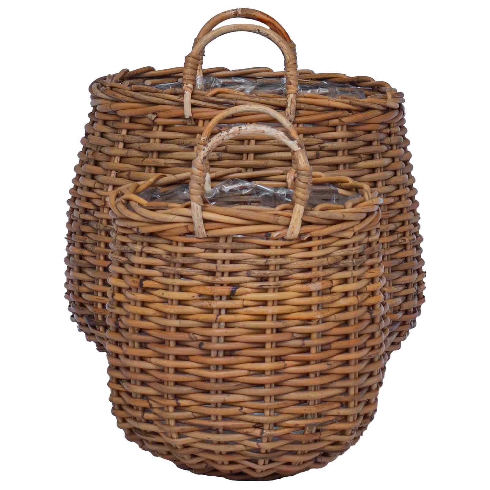 Cestino per piante con archiviazione 2 pcs Marrone Rattan Lacak | homemem39