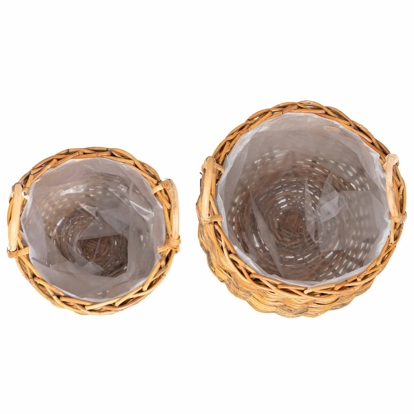 Cestino per piante 2 pz Marrone Naturale Rattan Kubu