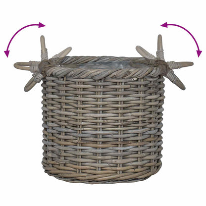 Cesto per Piante 3 pcs Grigio Kubu Rattan Kubu | homemem39