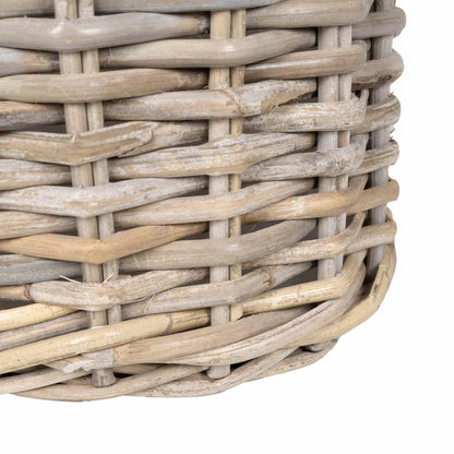 Cesto per Piante 2 pz Grigio naturale Rattan Kubu