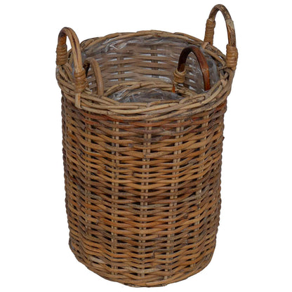 Cesto per Piante con archiviazione 2 pcs Marrone Rattan Kubu | homemem39