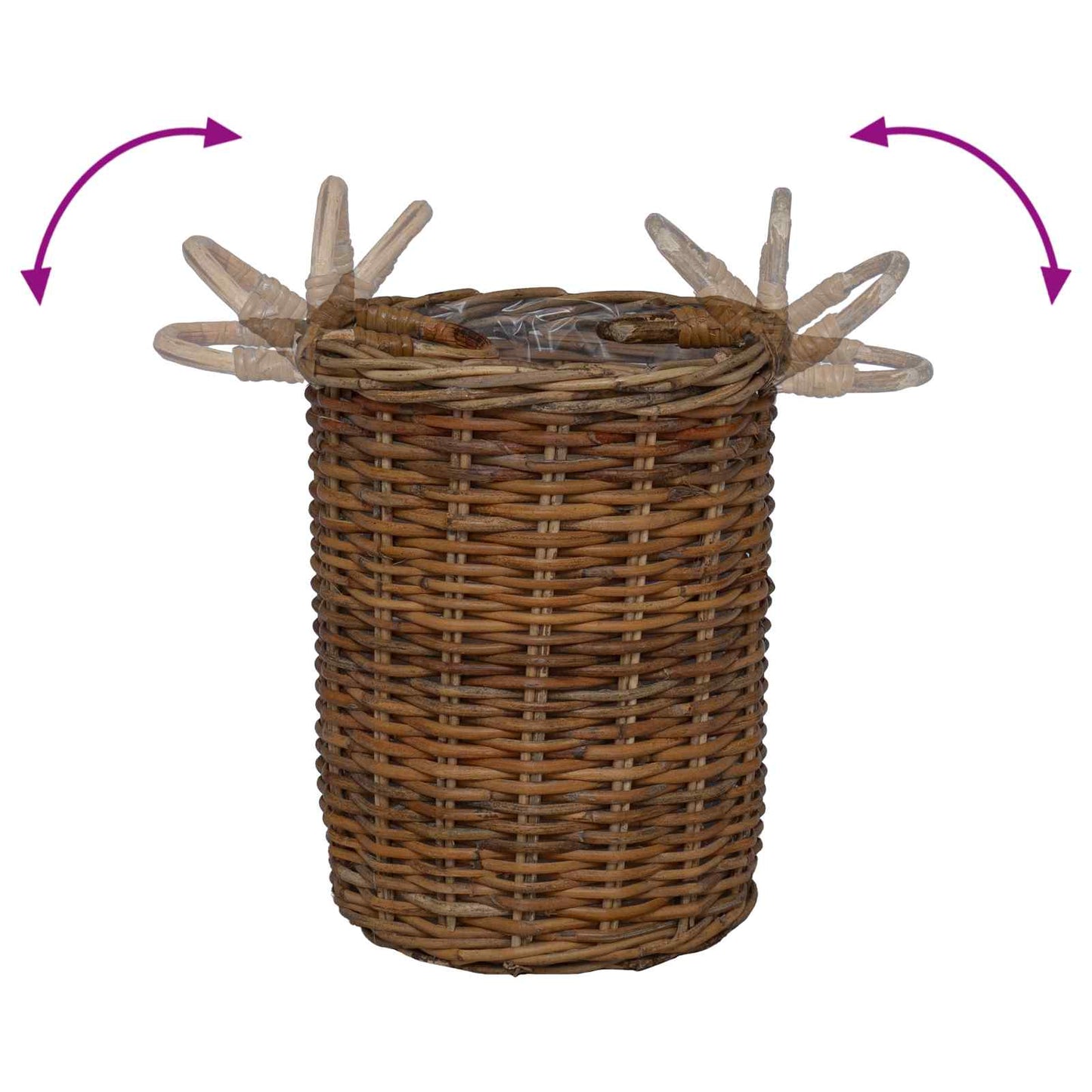 Cesto per Piante con archiviazione 2 pcs Marrone Rattan Kubu | homemem39
