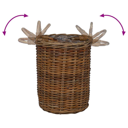Cesto per Piante con archiviazione 2 pcs Marrone Rattan Kubu | homemem39