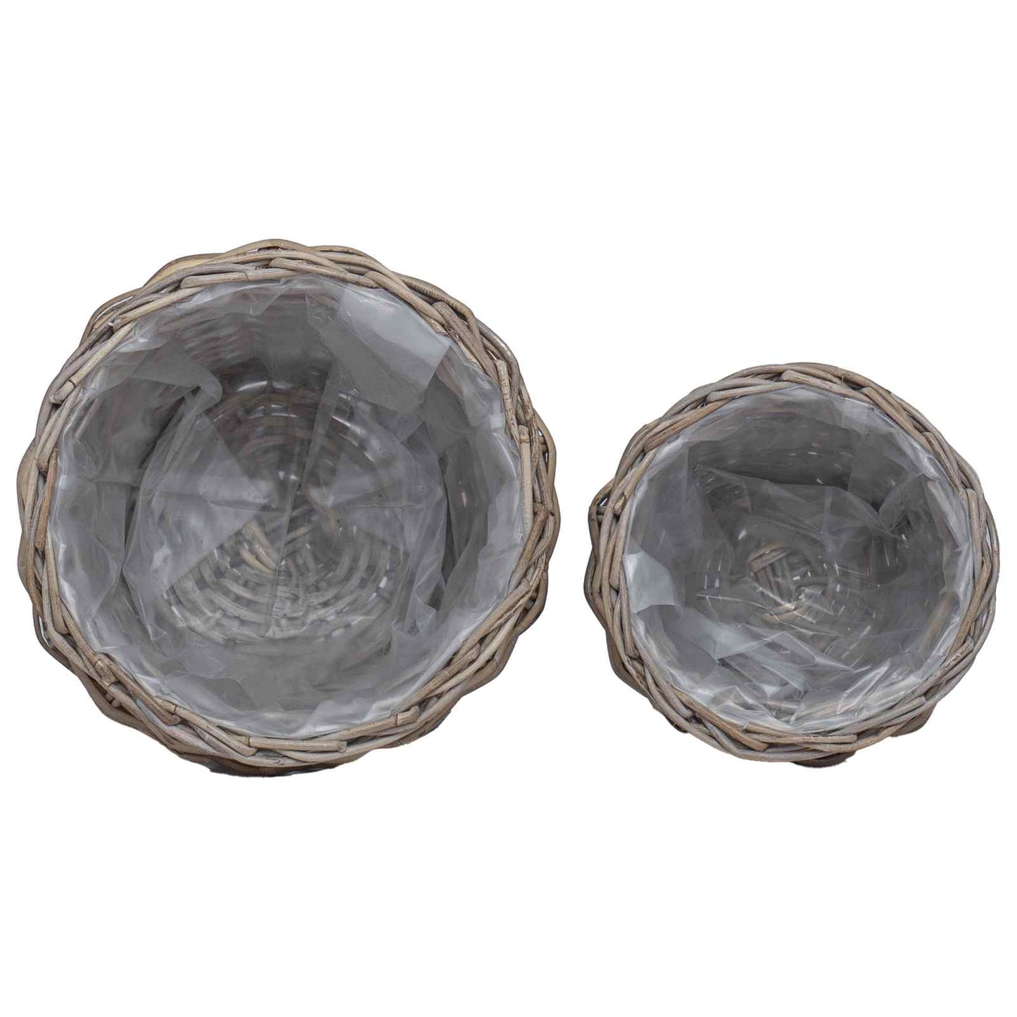 Cesto per Piante con archiviazione 2 pcs Grigio Rattan Lacak | homemem39