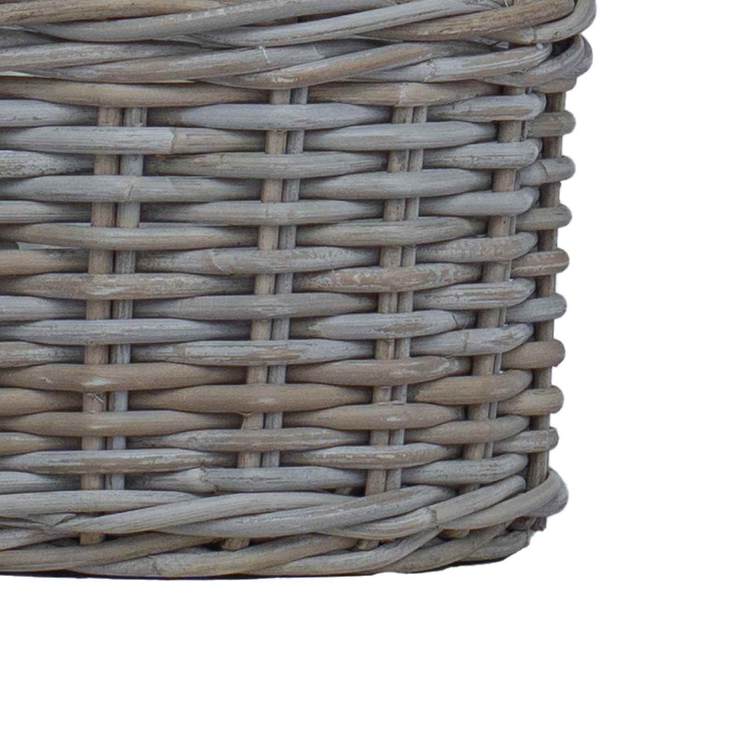 Cestino per Piante con archiviazione 2 pcs Grigio Rattan Kubu | homemem39