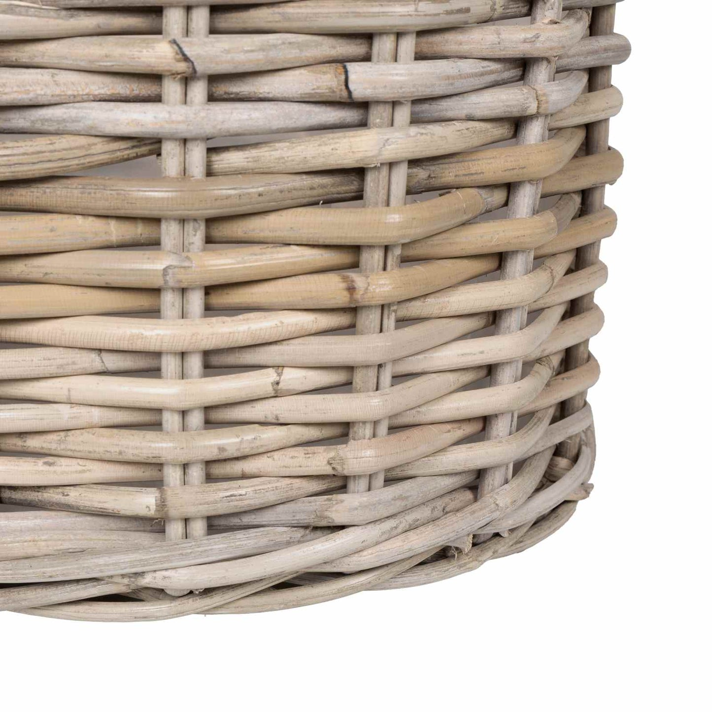 Cestino per Piante 2 pz Grigio naturale Rattan Kubu