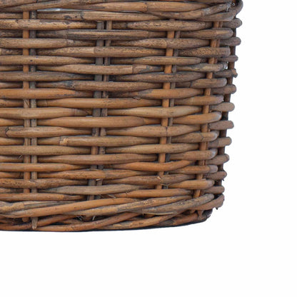 Cestino per Piante con archiviazione 2 pcs Marrone Rattan Kubu | homemem39