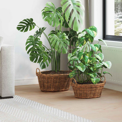 Cesto per Piante con archiviazione 2 pcs Marrone Rattan Lacak | homemem39