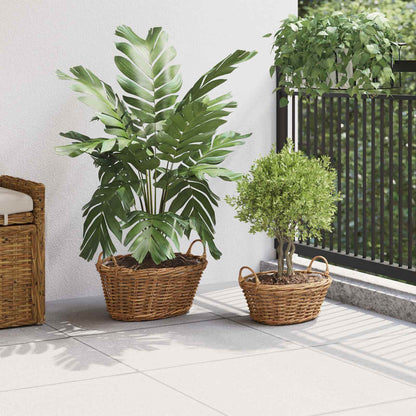 Cesto per Piante con archiviazione 2 pcs Marrone Rattan Lacak | homemem39