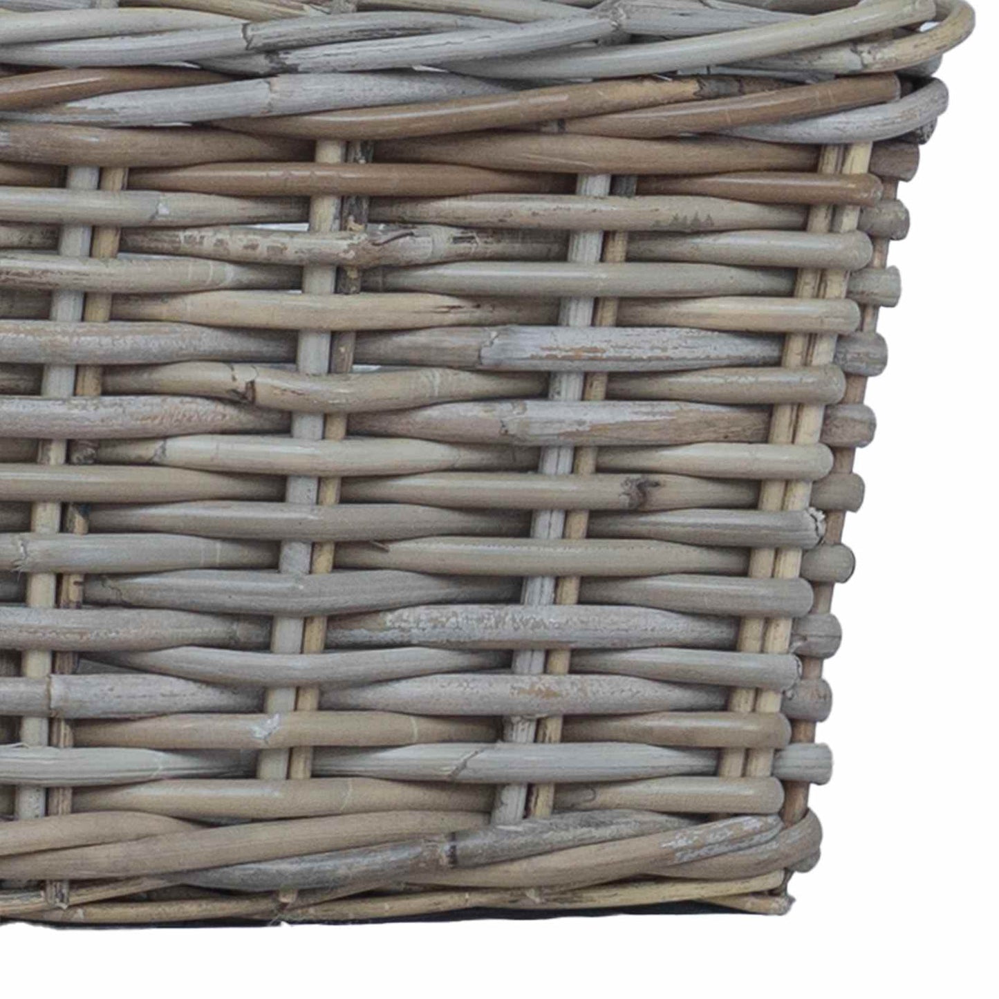 Cestino da Vaso con archiviazione 3 pcs Grigio Rattan Kubu | homemem39