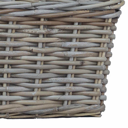 Cestino da Vaso con archiviazione 3 pcs Grigio Rattan Kubu | homemem39