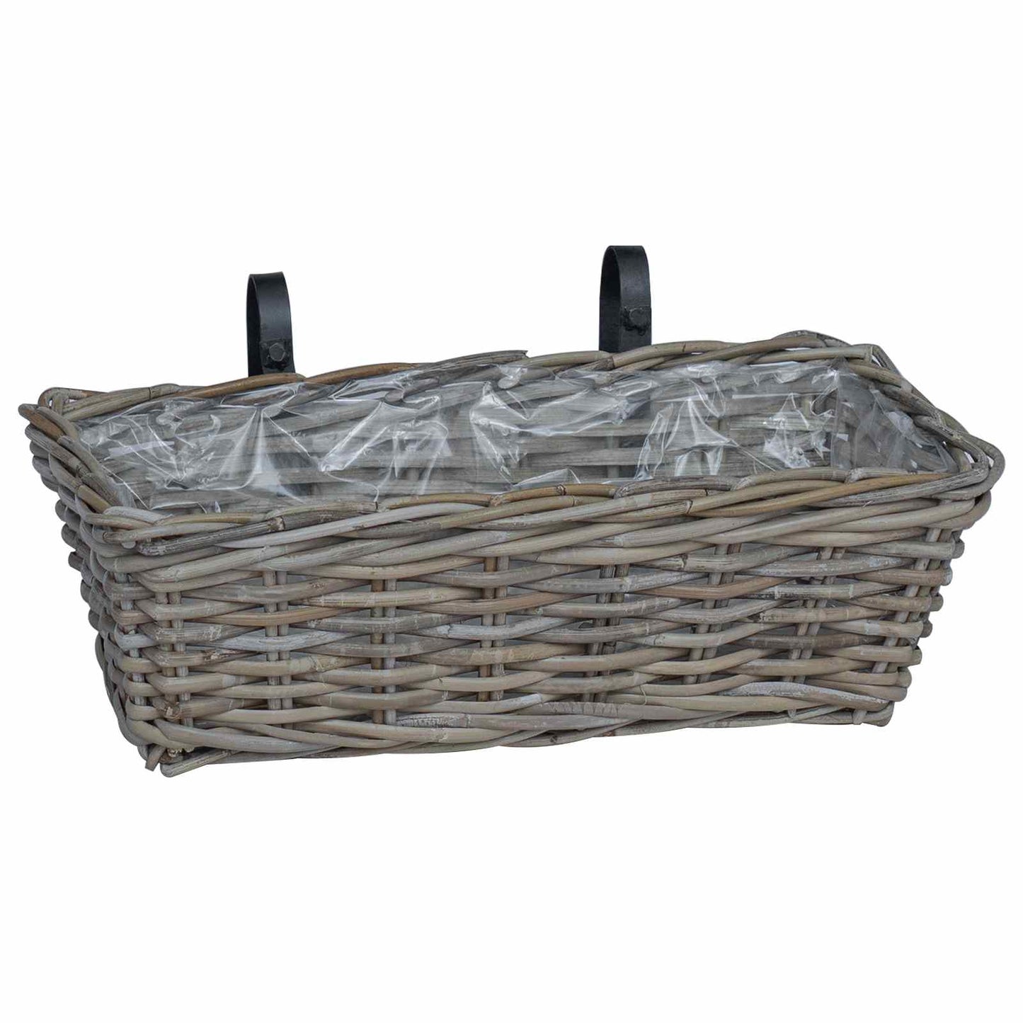 Cestino Appendibile per Piante 2 pcs Grigio 48 x 22 x 15 cm | homemem39