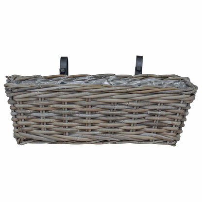 Cestino Appendibile per Piante 2 pcs Grigio 48 x 22 x 15 cm | homemem39