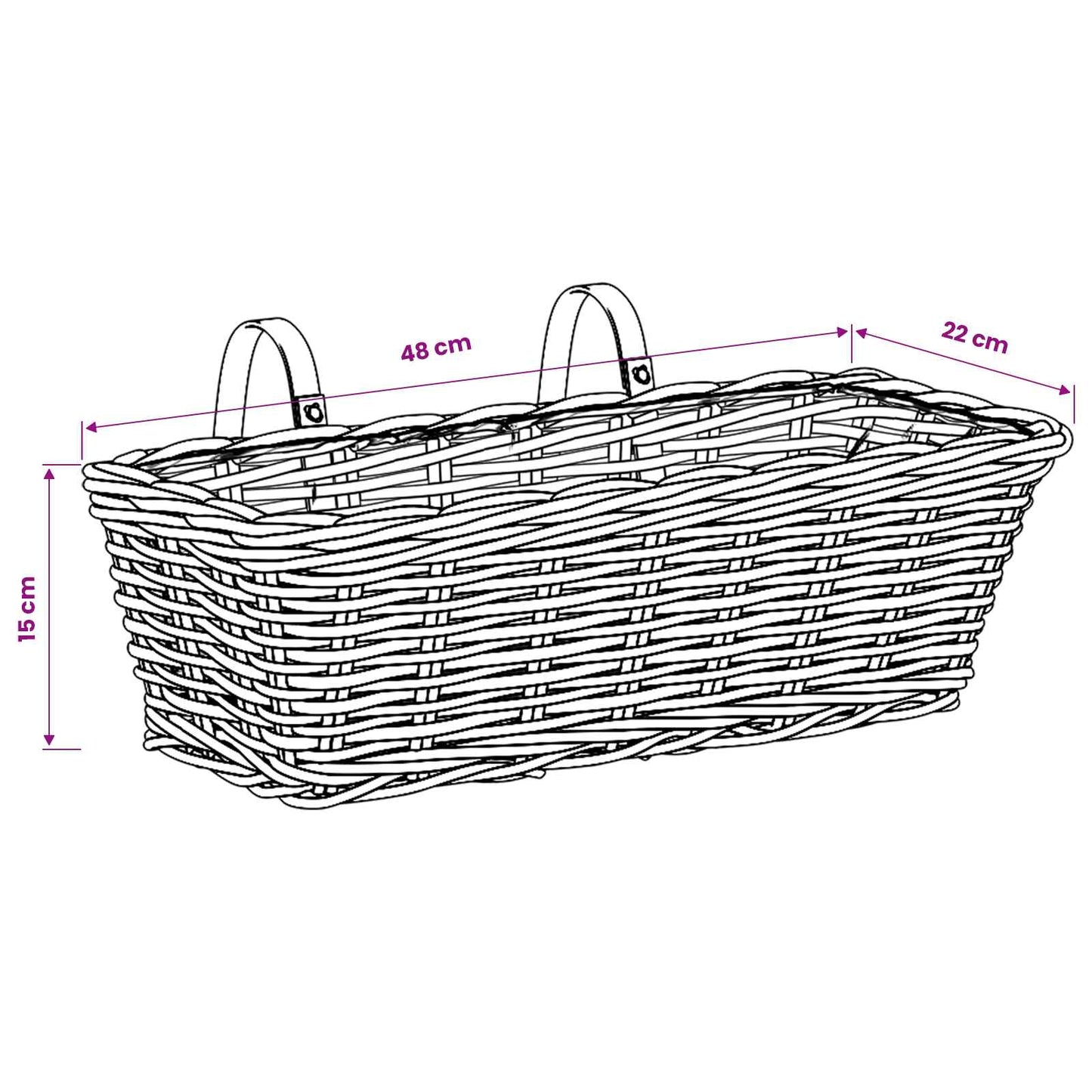 Cestino Appendibile per Piante 2 pz Grigio naturale Rattan Kubu