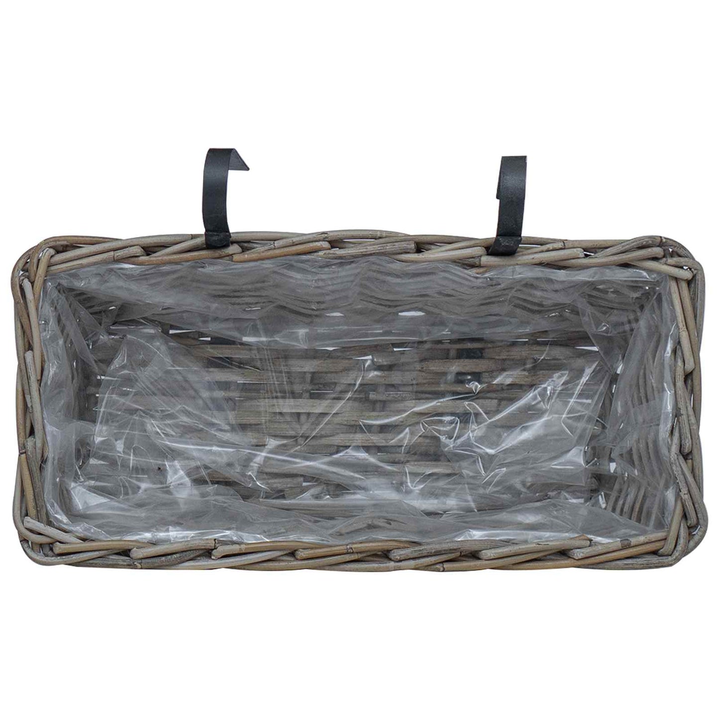 Cestino Appendibile per Piante 2 pcs Grigio 48 x 22 x 15 cm | homemem39