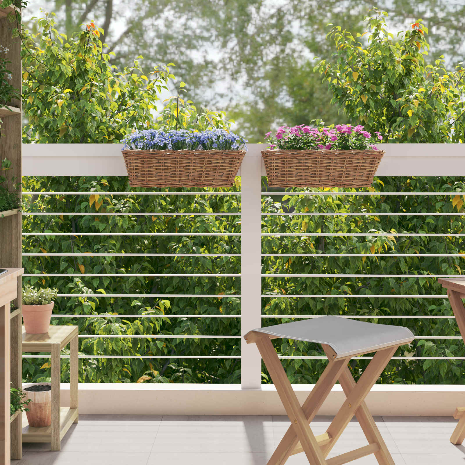 Cestino Appendibile per Piante 2 pcs Marrone 48 x 22 x 15 cm | homemem39