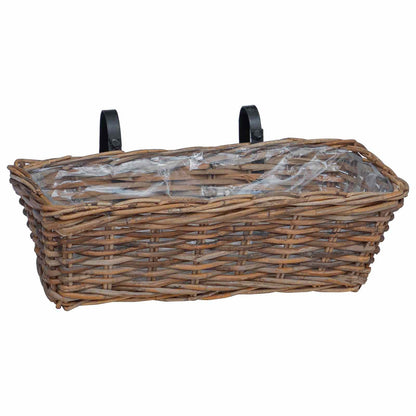 Cestino Appendibile per Piante 2 pcs Marrone 48 x 22 x 15 cm | homemem39