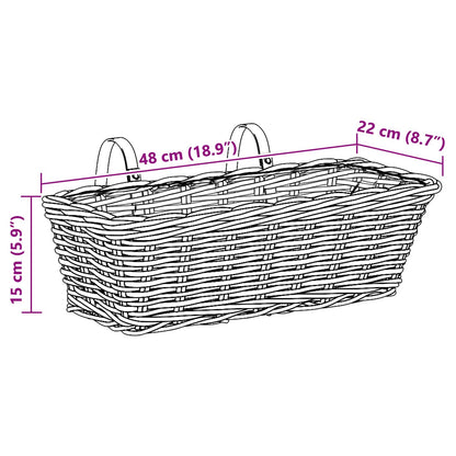 Cestino Appendibile per Piante 2 pcs Marrone 48 x 22 x 15 cm | homemem39