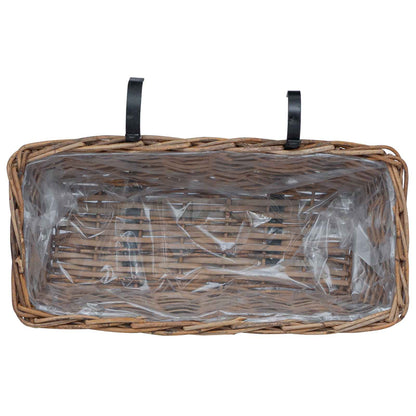 Cestino Appendibile per Piante 2 pcs Marrone 48 x 22 x 15 cm | homemem39